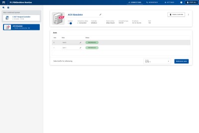 Modular Control Platform software screen 1 PI