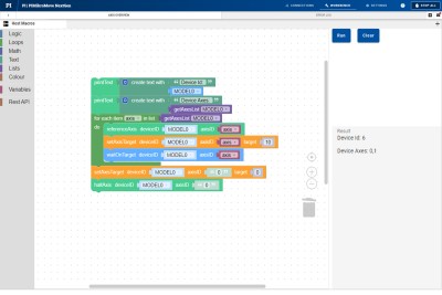 Modular Control Platform software screen 2 PI